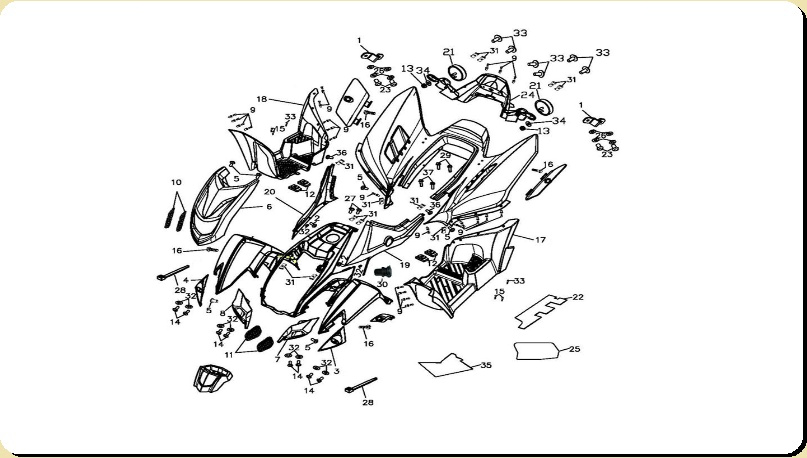 Verkleidungsanbauteile, Adly Quad 320 SE